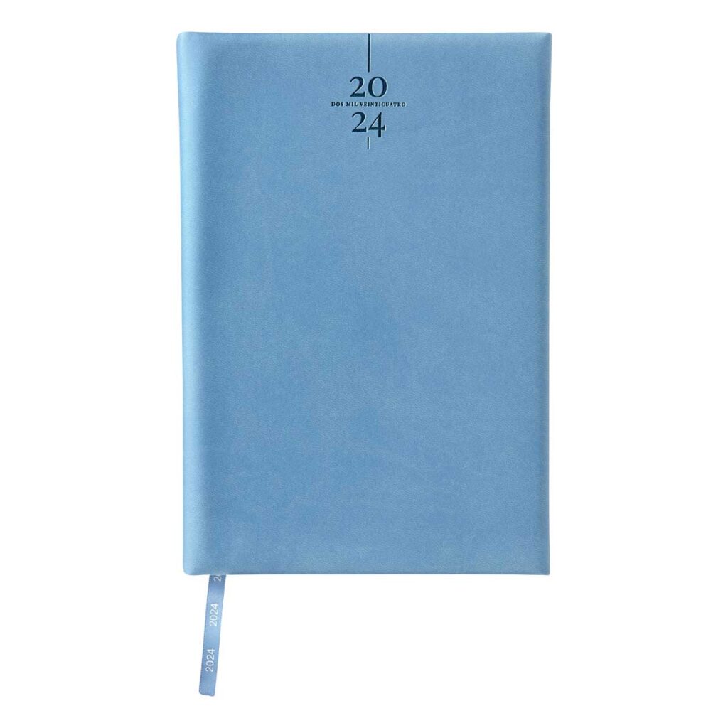 AGENDA DIARIA CLASICA 2024 AZUL CIELO Agendas Personalizadas 2024